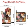 thumbnail image 2 of Cute Cartoon Cats Oven Mitts and Pot Holders Sets Heat Resistant Non Slip Kitchen Gloves Hot Pads with Inner Cotton Layer for Cooking BBQ Baking Grilling, 2 of 6