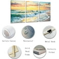 thumbnail image 2 of ZHONGYUTONG Sunset Beach Wall Art 3 Pieces Ocean Waves Pictures Seascape Paintings Prints Home Decor for Bathroom Living Room Framed (11.00" x 14.00" x 3PCS), 2 of 6