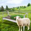 Galvanized Steel Animal Feeding Sink, 77 Gal High-Capacity Trough, Livestock Feed Trough, Steel Durable Frame, Goat Hay Rack, for Outdoor Pasture, Goat, Cattle