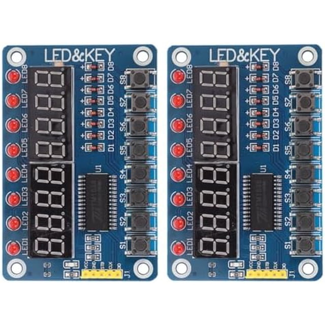 Generic Microcontroller Display Module 2pcs 8 Keys LED Digital Tube High