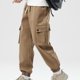 thumbnail image 5 of Pantalones largos para hombre, estilo casual, con cintura elástica y bolsillos, a la moda para exteriores, 5 of 8
