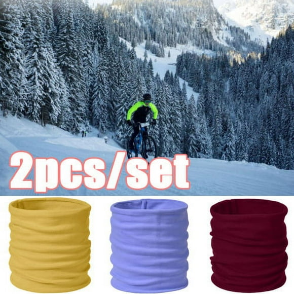 SPRING PARK 2pcs Neck Warmer Breathable Winter Fleece Neck Gaiter, Ski Tube Scarf %26 Snowboard Half Face Cover for Men %26 Women