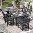 thumbnail image 7 of SERWALL 5-Piece HDPE Outdoor Dining Table Set, All-Weather 67-Inch Patio Table and 4 Classic Chairs for Deck, Lawn or Garden, Grey, 7 of 7
