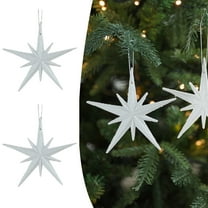 BinKFF Christmas Decorations - 2 Pcs Glitter Christmas Ornament 4.5 Inch Diameter Glitter Christmas Star Hanging Tree Ornaments Holiday Tabletop Decorations Xmas Party Decor Gift