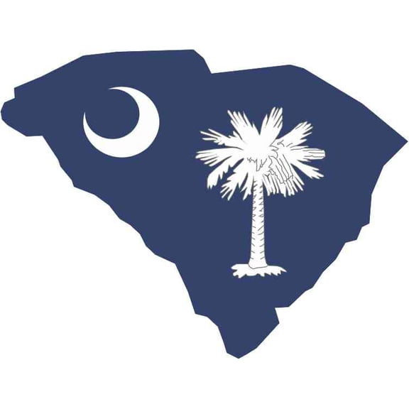 5in x 3.75in Die Cut South Carolina Sticker Vinyl State Bumper S