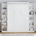 thumbnail image 5 of WIILAYOK Queen Size Murphy Bed Cabinet in White with 5-Tier Storage Shelves, Foldable Platform Bed Wall Cabinet Bedframe for Small Space, Bedroom, Guest Room, 5 of 11