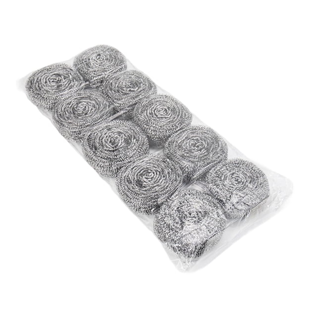 10 estropajos de lana de acero, estropajos de alambre para ollas y sartenes, bolas de limpieza de metal para hornos, sartenes y platos.