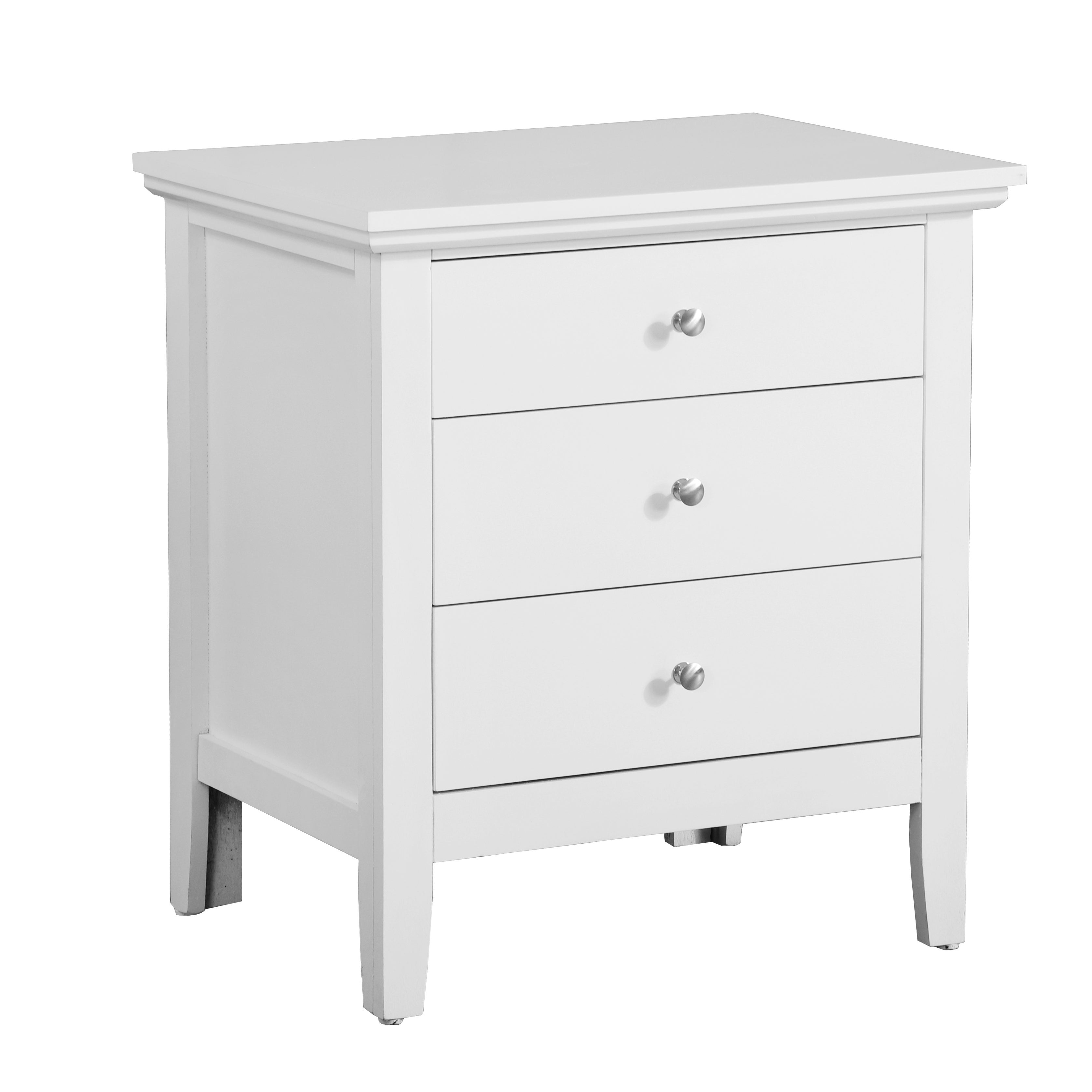 LYKE Home 3 Drawer Haddon Nightstand White Painted