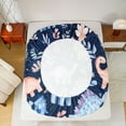 thumbnail image 5 of Homewish Cute Dinosaur King Sheet Set, Blue Leaves, 4-Piece Luxury, 5 of 7