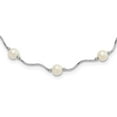 thumbnail image 2 of Auriga Fine Jewelry 925 Sterling Silver RH-plated 6-7 mm White FW Cultured Pearl Necklace for Women 18", 2 of 6