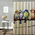 thumbnail image 2 of COMIO Painting Rustic Forest Wildlife Birds Tree Branches Shower Curtain for Bathroom Decoration White, 2 of 6