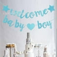 thumbnail image 2 of LOLIPPYY 2PCS Gender Reveal Party Banners - Welcome Baby Boy Banner Glitter Baby Shower Gender Reveal Party Garland Neutral Decorations, 2 of 7