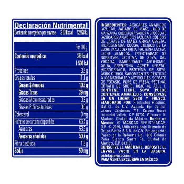 18 Ricolino Paleta Payaso Chocolate Marshmallow Lollipop 45 g