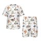 thumbnail image 1 of Fotbe Snake Pijama Estampada de 2 Piezas para Niños – Ropa de Dormir de Manga Corta Cómoda para Niños y Niñas, Camiseta y Shorts de Algodón-Large, 1 of 6