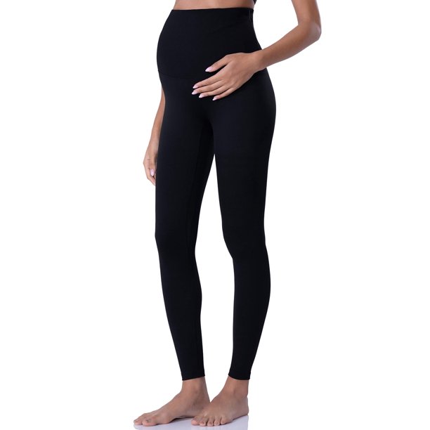 Leggins de maternidad POSHDIVAH sobre el vientre negros talla L