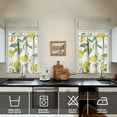thumbnail image 2 of Retro Lemon Kitchen Curtains Set of 2 - 27.5x36 Inch Tier Window Curtains, Lemon and Bees Print Semi-Sheer Rod Pocket Panels for Farmhouse Style, 2 of 4