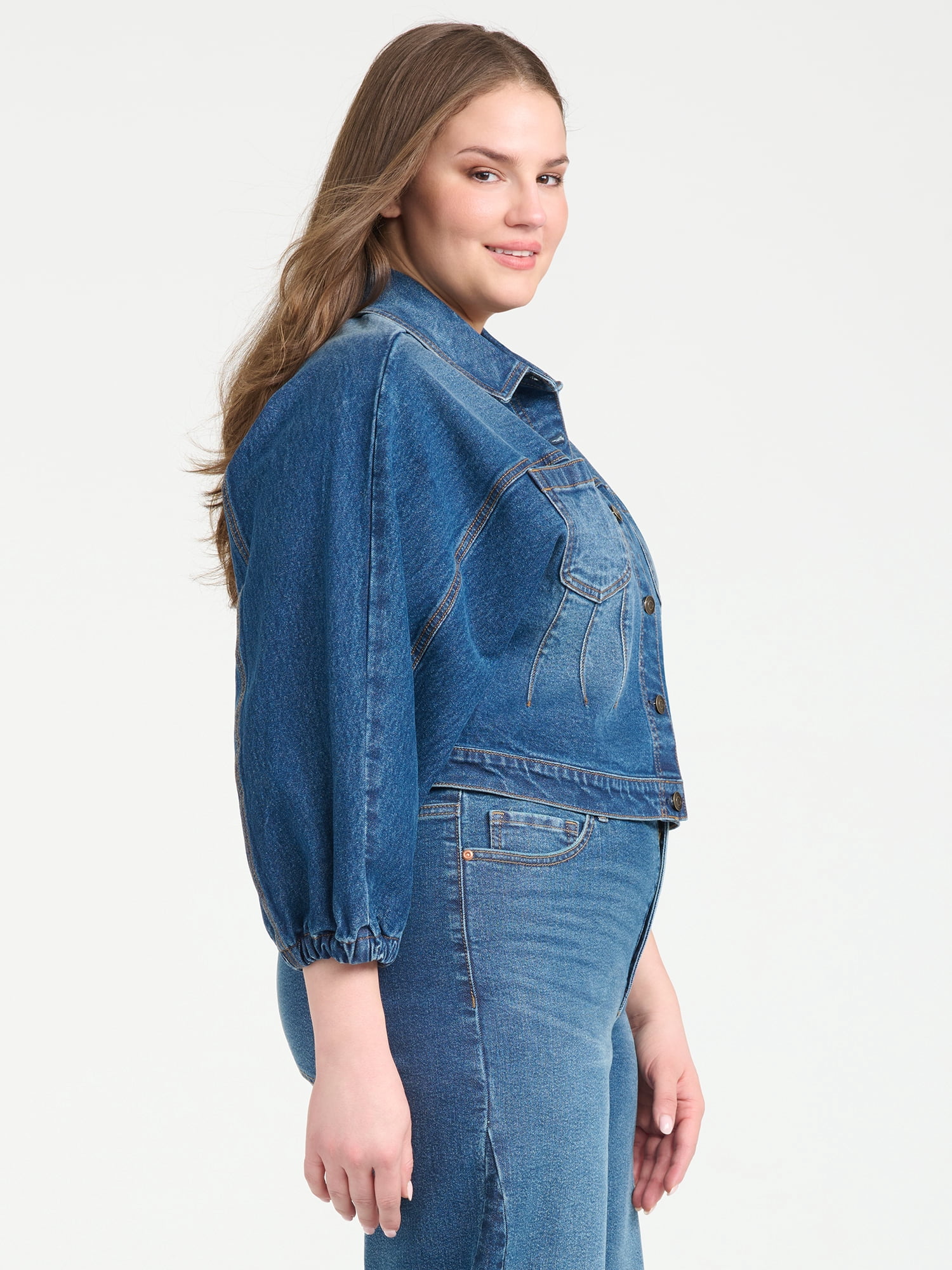 Sofia Vergara Women's Plus Size Darted Denim Waist Jacket Sizes 14W-26W