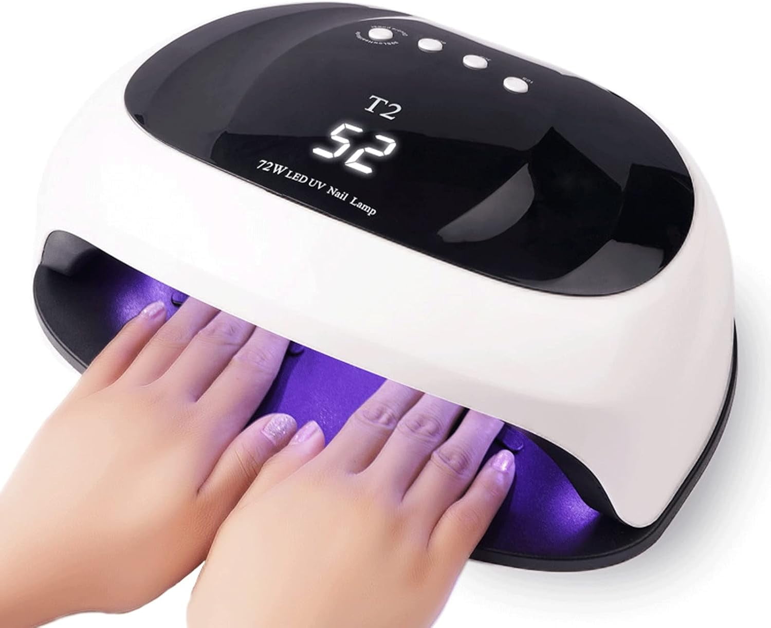 UV LED Nail Lamp, 72W Nail Curing Lamps for Home & Salon, Led Nail Dryer for Gel Polish with Automatic Sensor/4 Timer Setting, Professional Nail Art Tools for Fingernail and Toenail Nail (A)