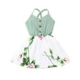 thumbnail image 2 of Herrnalise Toddler Baby Girl French Ribbed Sling Stitching Printed Dress Girls Dress Suit, 2 of 8