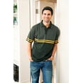 thumbnail image 3 of Gioberti Mens Double Striped Contrast Polo Shirt with Pocket - Yarn Dye, 3 of 4