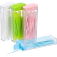 thumbnail image 4 of Palillos de dientes de plástico de doble punta de 200 piezas para el cuidado bucal, 4 of 5