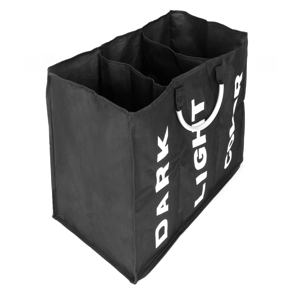Portable Laundry Basket, 3Section Laundry Hamper Travel Laundry Bag