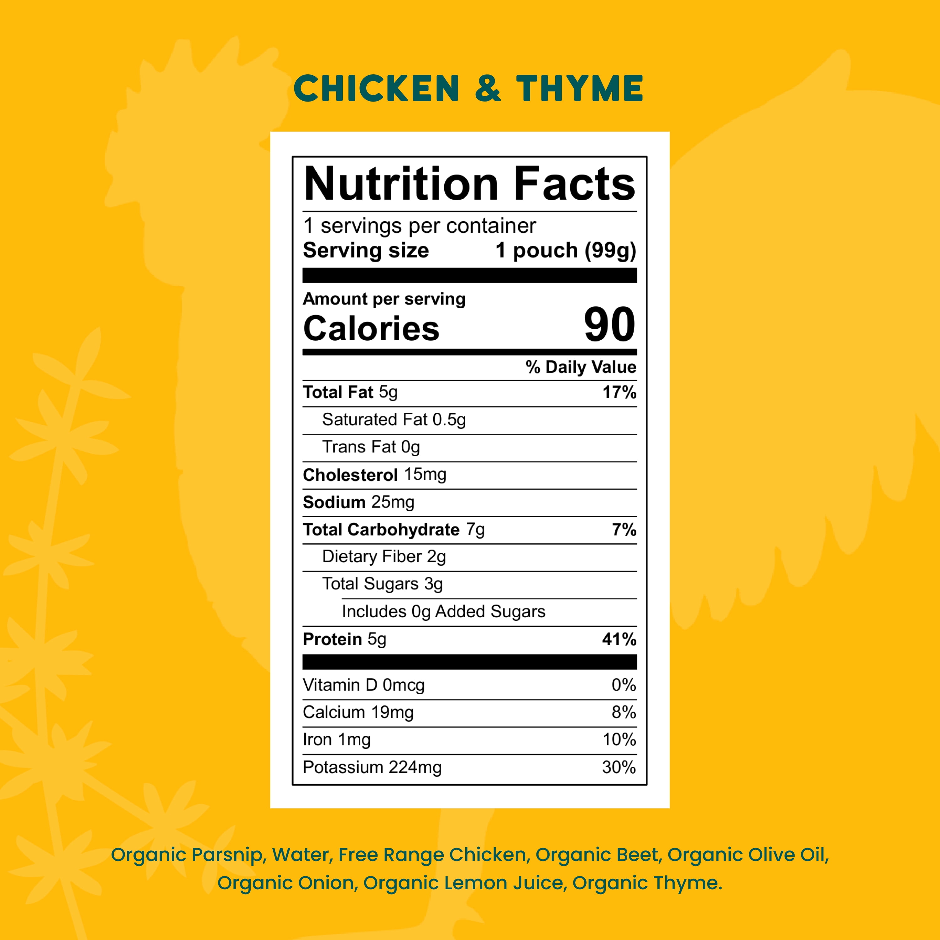 (6 pack) Serenity Kids Free Range Chicken & Thyme Stage 2 Baby Food Organic Parsnip and Beet, 3.5oz Pouch