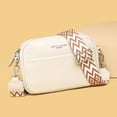 thumbnail image 3 of Bolsos Cruzados para Mujer Bolsos Bandolera Casuales Cuero Genuino Correa Ancha (Beige), 3 of 8