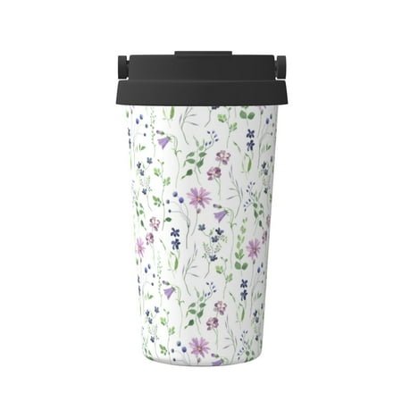 

Goofa Watercolor Wildflower for Insulated Travel Coffee Mug Spill Proof Leak Proof 16 OZCoffee Tumbler Reusable Coffee Cups with Lids Thermos for Hot and Cold Drink