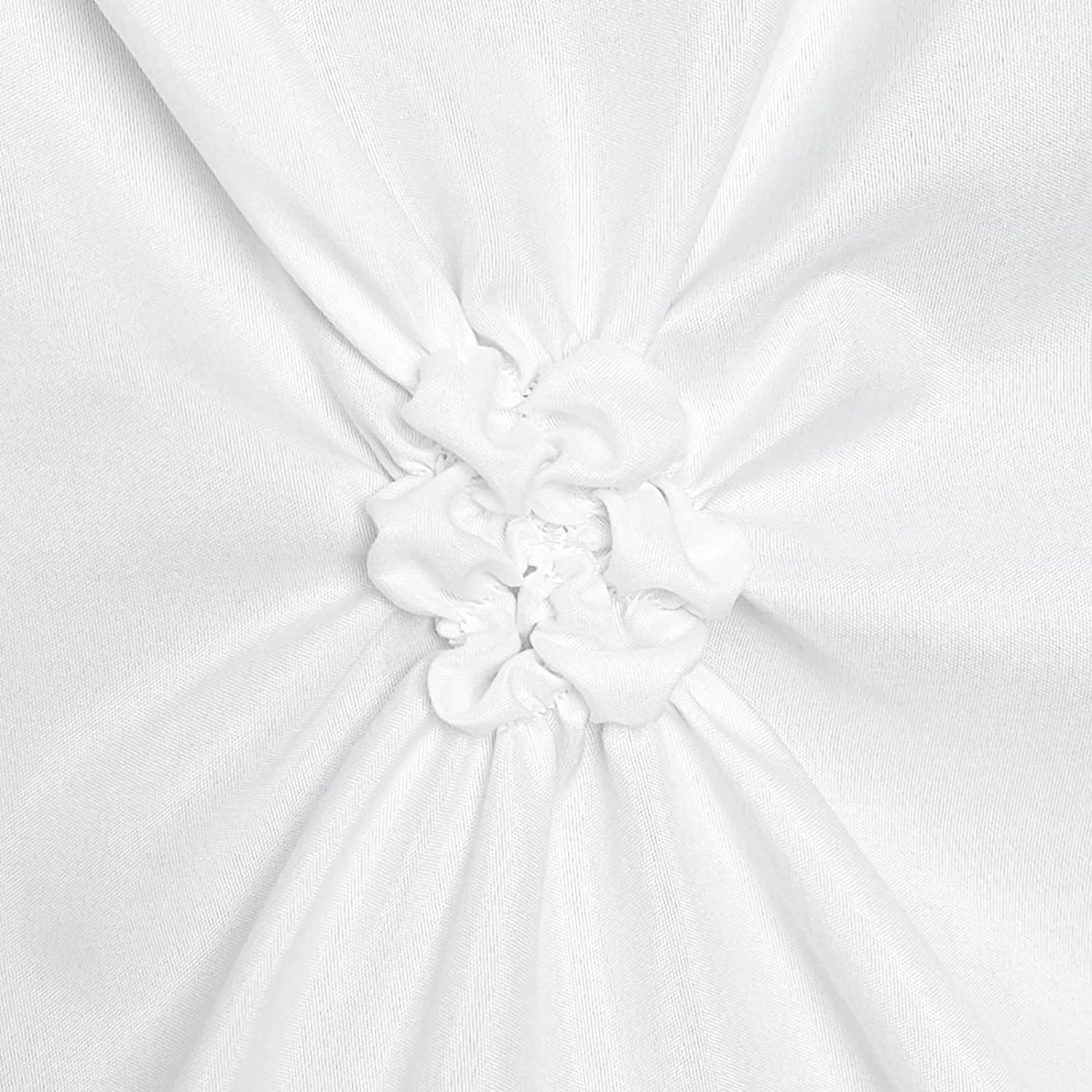 NixiYa White Shower Curtain Fabric Shower Curtain Pleat Boho Shower Curtain 72'' x 72"