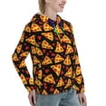 thumbnail image 6 of Fotbe Cartoon Pizza Pattern Womens Long Sleeve Hoodie, Pullover Hooded Sweatshirt, Kangaroo Pocket Hoodie with Eye-catching Drawstrings-XX-Large, 6 of 7