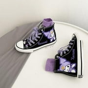 Kuromi Girls Shoes Fashion Sneakers, Flat & Closed Toe Black, 35-42