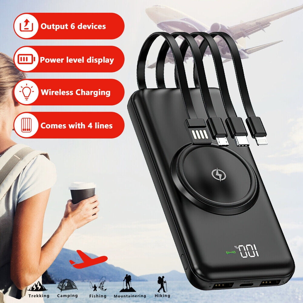 MDHAND Qi Wireless Power Bank 20000mAh Backup Portable Charger External Battery Backup