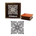 thumbnail image 1 of Printtoo Craft Textile Floral Pattern Brown Square Wooden Rubber Stamps Block-4 x 4 Inches, 1 of 2