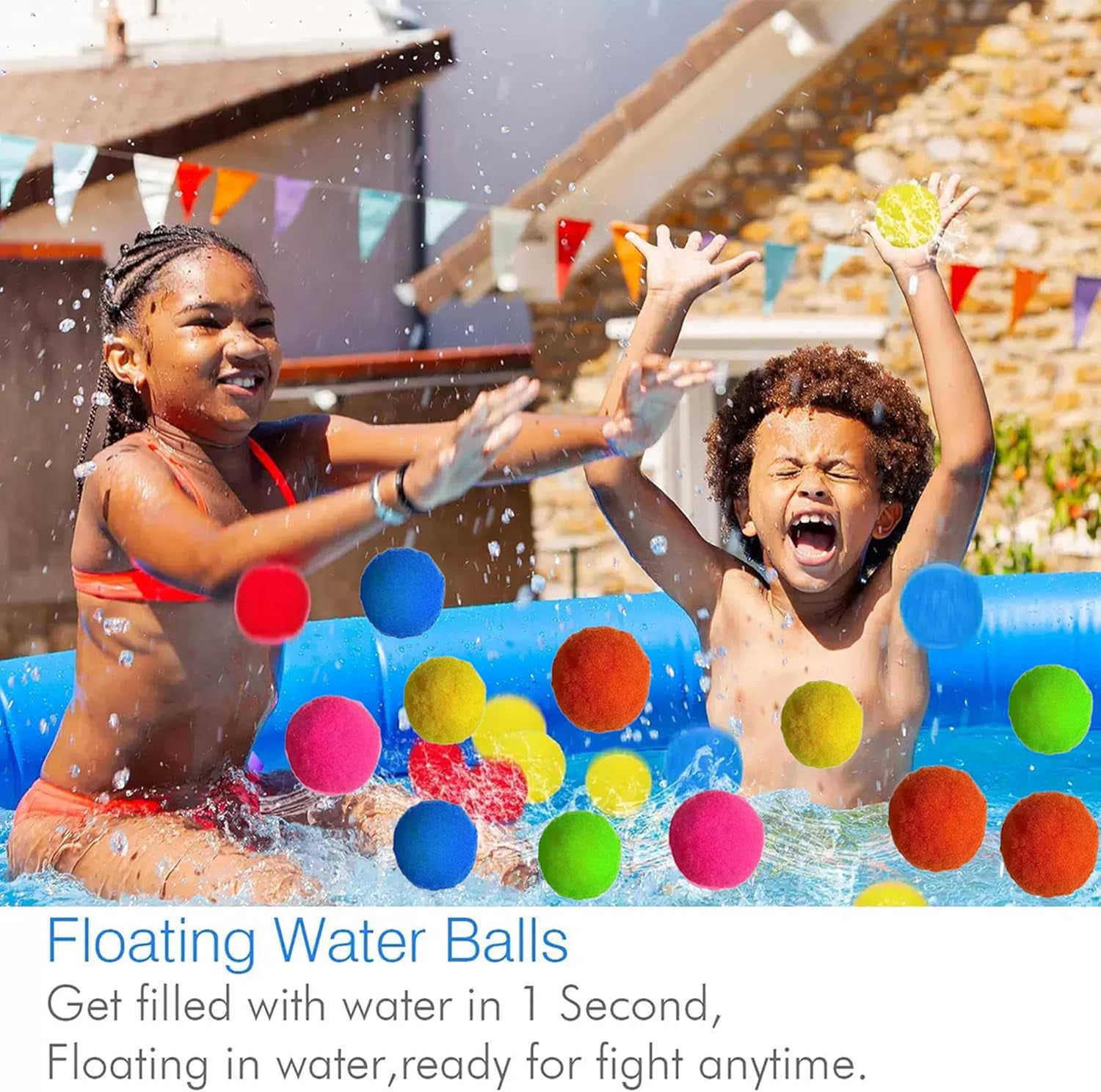 JXKIKOZE 100pcs Reusable Water Balls,Reusable Water Balloons for Outdoor Toys and Games, Water Toys for Teens and Adults,Water Toys for Outdoor Summer Swimming Pool Party Beach Games
