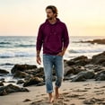 thumbnail image 4 of Domuza Mens Hoodies Lightweight Thin Fleece Hoodie Pullover with Hood Casual Basic Solid Color Pullover Sweatshirt, 4 of 7