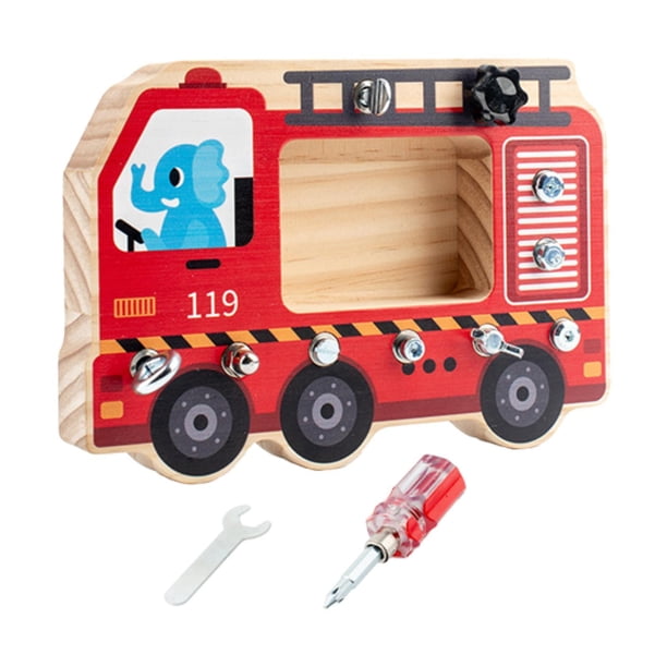 Juego de destornilladores, juguetes de simulación, kit de herramientas, juguete educativo de aprendizaje camión de bomberos
