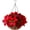 Hot Red, variant on Artificial Hanging Flowers with Basket, Artificial Violets Arrangement,Orchids Fake Plants in 12 inch Coconut Lining Basket for Patio Garden Porch Deck Spring Decoration(Orange)
