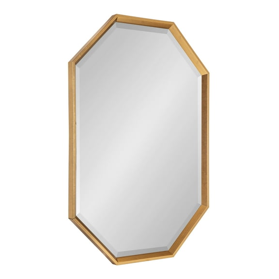Kate and Laurel Calter Large Elongated Octagon Frame Wall Mirror, 25.5 x 37.5, Gold