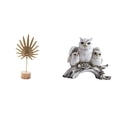 thumbnail image 1 of Escultura de búho de hoja, estatua de metal en miniatura, elaborada en resina y hierro con un diseño artístico único, ideal para dormitorio, sala de e, 1 of 8