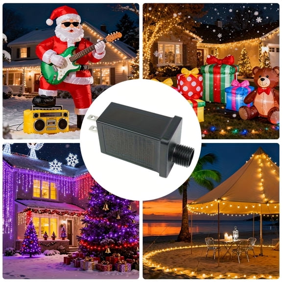 12V 1.25A Outdoor Power Transformer, 18W Waterproof Low Voltage Transformer for Outdoor LED String Lights, Inflatable Decorations, and Landscape Lighting
