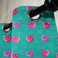 thumbnail image 3 of Ambesonne Valentines Grommet Curtain, Celebration Romance, 50" x 96", Red Fuchsia Teal, 3 of 6