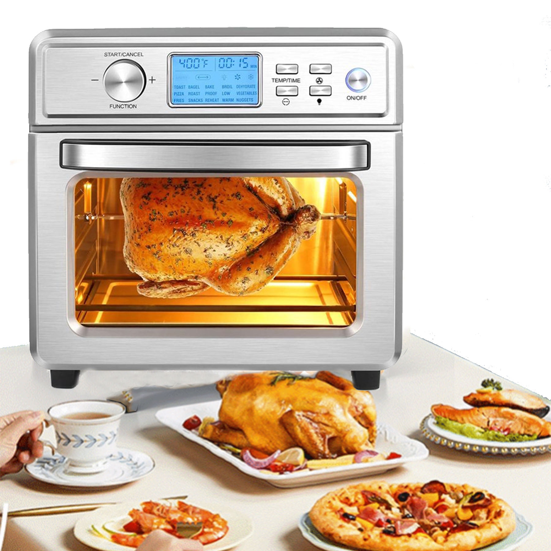 LONABR 24 QT 1700W Air Fryer Toaster Oven Convection Accessories Digital  Display
