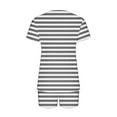 thumbnail image 4 of Fashion 2 Piece Outfits for Women Striped Casual Home Two-piece V-neck Top With Pocket Shorts Set, 4 of 6