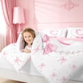 thumbnail image 4 of meiyoeat Pink Monogram Bow 7 Pieces Full Size Bedding Sets For Kids,Girls Ribbon Bowknot Letter C Full Size Bed in a Bag Bowtie Lovers,Pink Reversible, 4 of 7