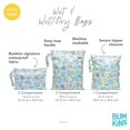 thumbnail image 5 of Waterproof Wet Bag for Baby, Travel, Swim Suit, Cloth Diapers, Pump Parts, Pool, Beach, Gym Clothes, Toiletry, Hook to Stroller, Daycare, Zipper Reusable Wetdry Packing Pouch, Florals Gray, 5 of 5