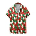 thumbnail image 3 of UVEASISHA Men's Christmas Shirt Button Up Short Sleeve Shirts Big and Tall Fashion Snowflake Print Beach Shirt Regular Fit Casual Holiday Party Shirts Multicolor XXL, 3 of 6