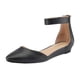 thumbnail image 1 of Zapatos planos con cuña baja y correa al tobillo para mujer DREAM PAIRS en negro, 1 of 7