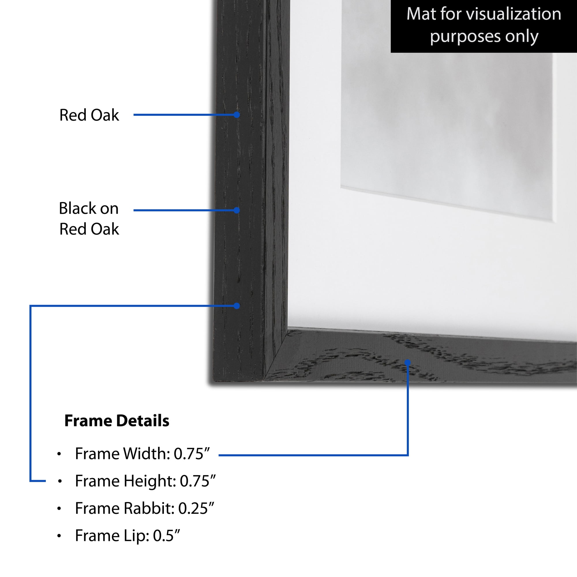 ArtToFrames 18" x 24" Black Picture Frame, 18x24 inch Black Wood Poster Frame (WOM-4308), 2 Pack