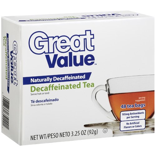 Great Value Decaffeinated Black Tea Bags, 48 ct